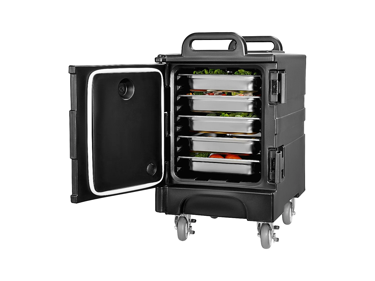 Boîte de Transport Isolé  SucceBuy, Porte-Plateau Isotherme pour Aliments 77 L, Boîte à Vaisselle Empilable