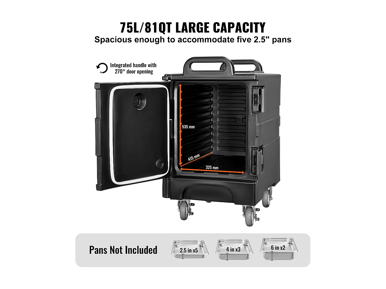 Boîte de Transport Isolé  SucceBuy, Porte-Plateau Isotherme pour Aliments 77 L, Boîte à Vaisselle Empilable