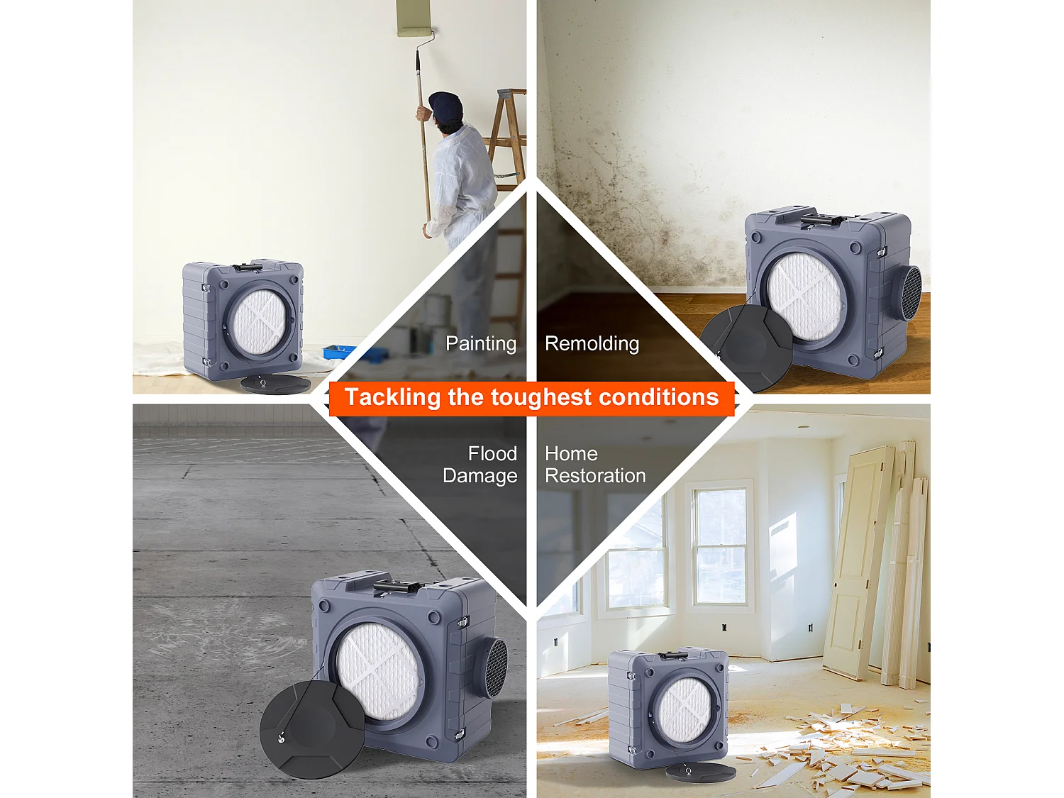 Purificatore d'Aria SucceBuy a 3 Stadi Macchina ad Aria Negativo Impilabile 800 CFM, Progettato per Migliorare la Qualità dell'Aria Interna e Commerciale