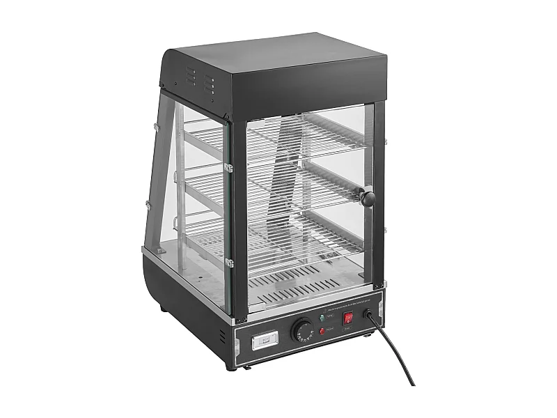Heizvitrine SucceBuy, 3-Ebenen Gewerbliches Heizregal für Ladentisch mit Pizza-Beleuchtung