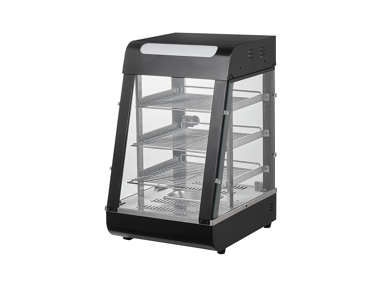 Vitrine Chauffante SucceBuy, Présentoir de Comptoir Chauffant Commercial à 3 niveaux avec Éclairage pour Pizza