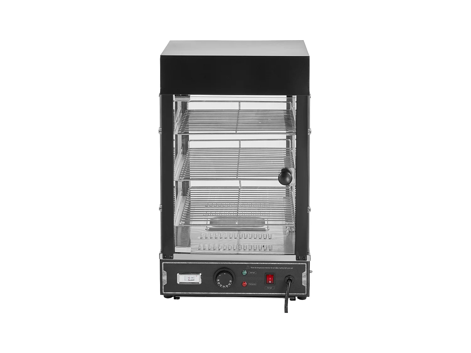 Vitrine Chauffante SucceBuy, Présentoir de Comptoir Chauffant Commercial à 3 niveaux avec Éclairage pour Pizza