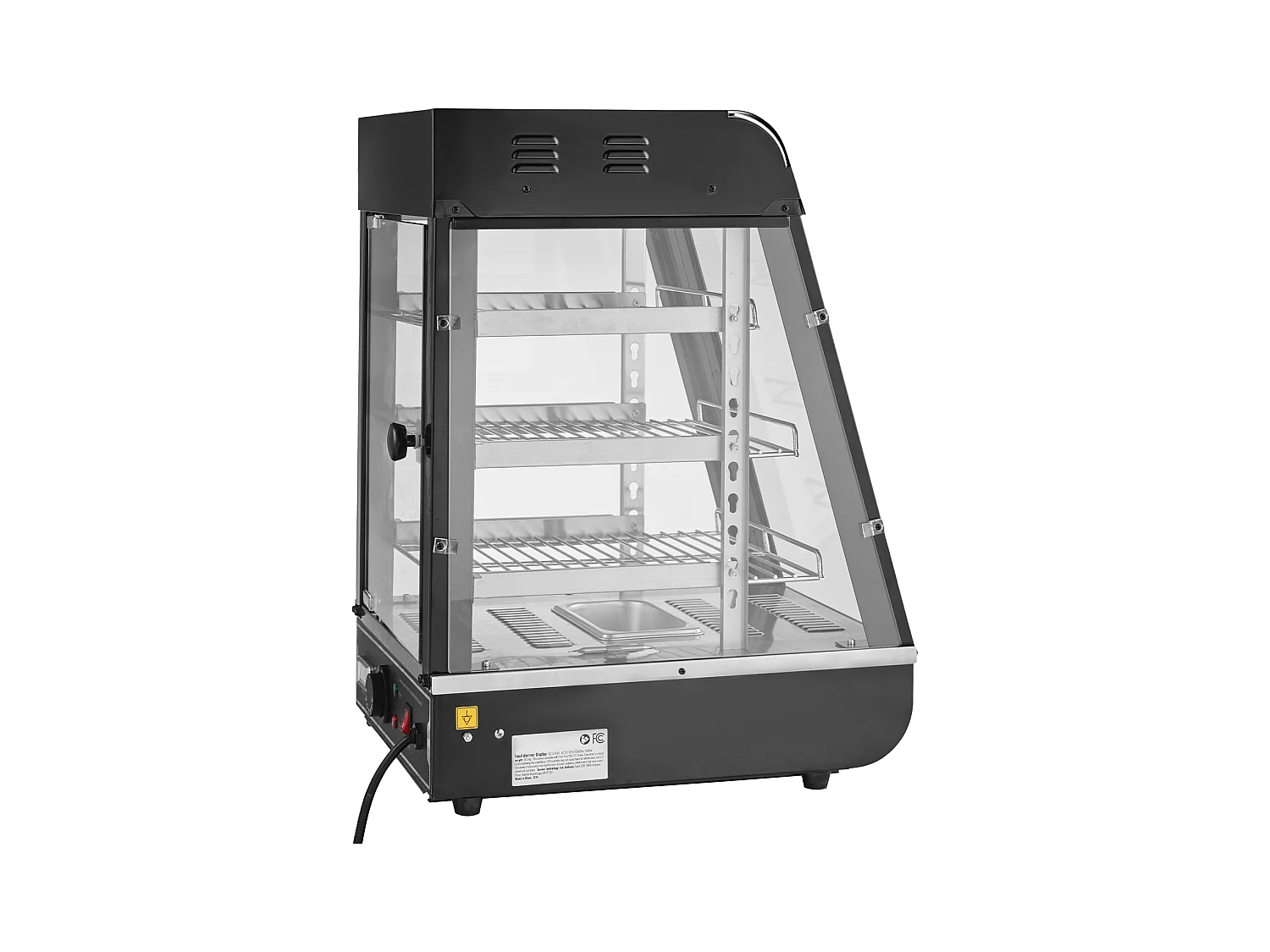 Vitrine Chauffante SucceBuy, Présentoir de Comptoir Chauffant Commercial à 3 niveaux avec Éclairage pour Pizza