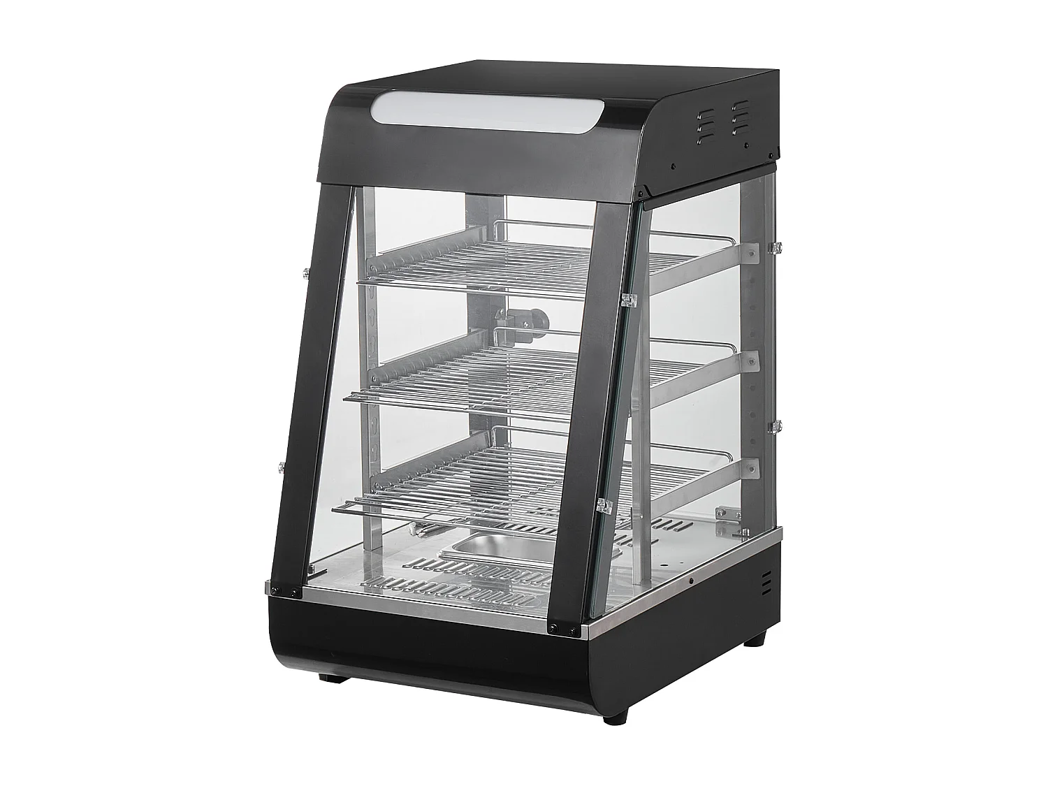 Vitrine Chauffante SucceBuy, Présentoir de Comptoir Chauffant Commercial à 3 niveaux avec Éclairage pour Pizza