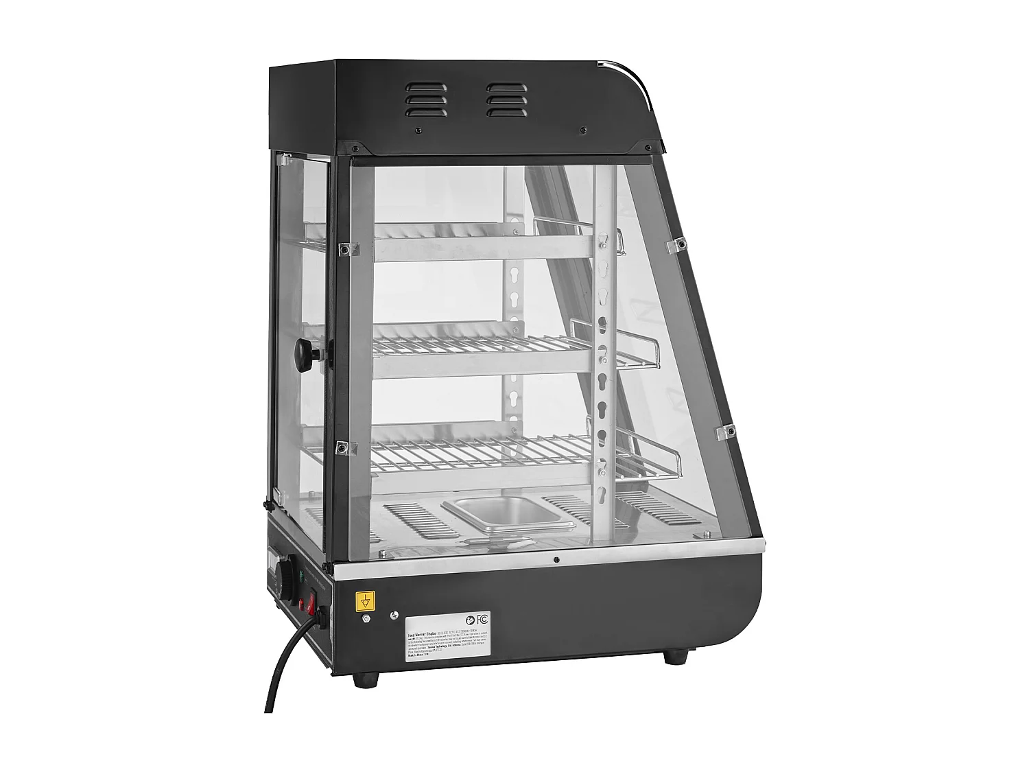 Vitrine Chauffante SucceBuy, Présentoir de Comptoir Chauffant Commercial à 3 niveaux avec Éclairage pour Pizza