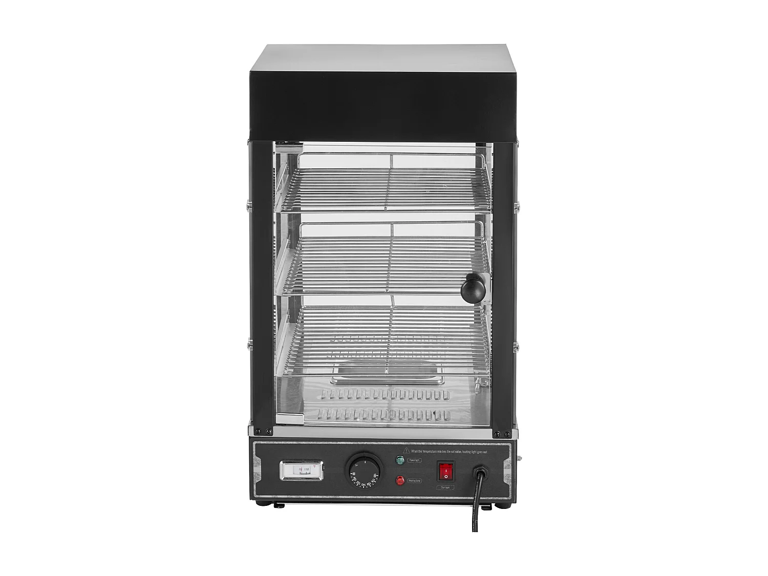 Vitrine Chauffante SucceBuy, Présentoir de Comptoir Chauffant Commercial à 3 niveaux avec Éclairage pour Pizza