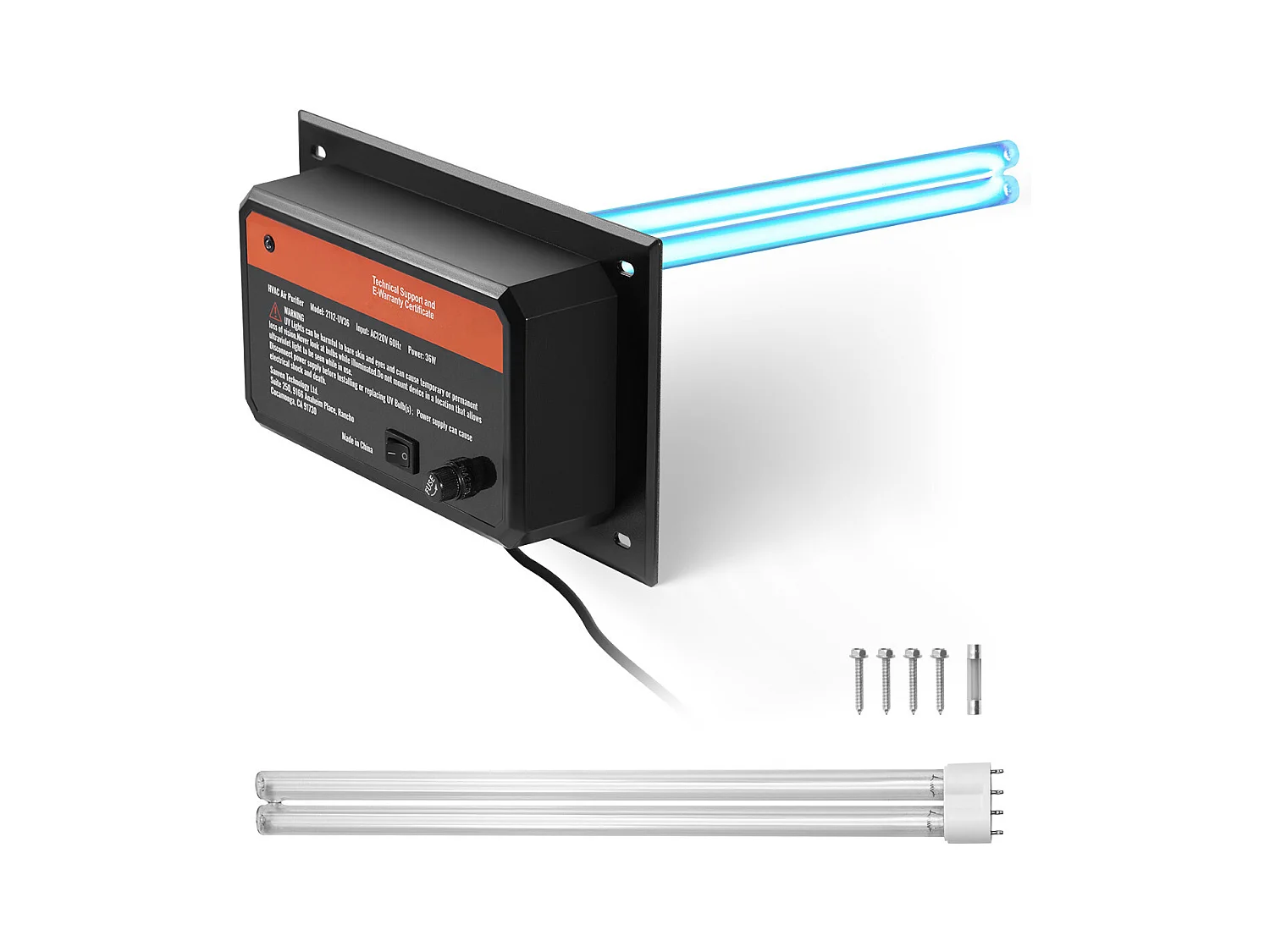 Purificateur d'Air SucceBuy HVAC 36 W 41cm Lumière UV pour Systèmes de Climatisation Toute la Maison, Parfait pour Améliorer la Qualité de l'Air Intérieur