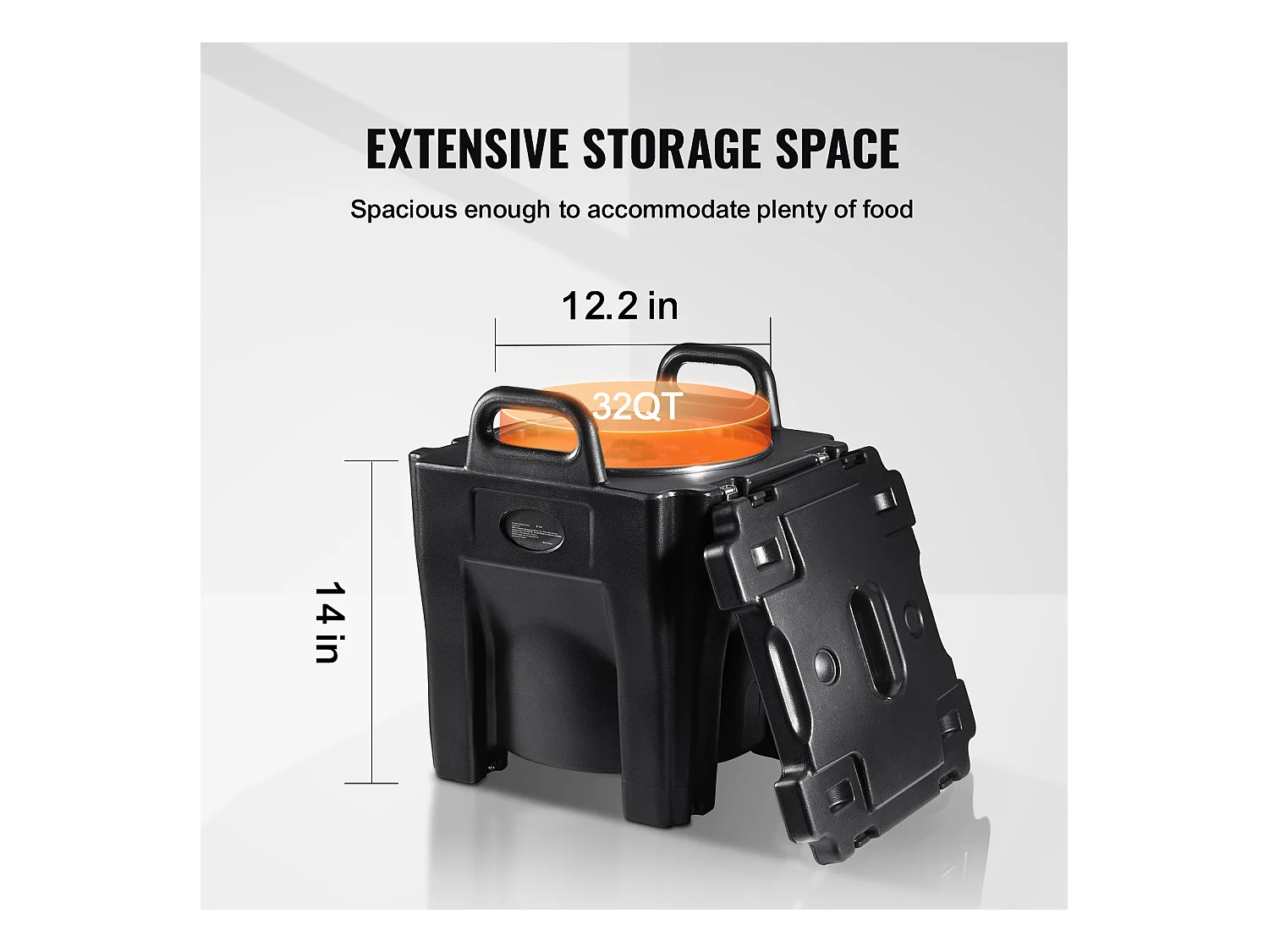 Boîte de Transport Isolé SucceBuy, Porte-Boisson Isolé, Serveur de Boissons Chaudes/Froides et de Soupe de 36 L, Noir