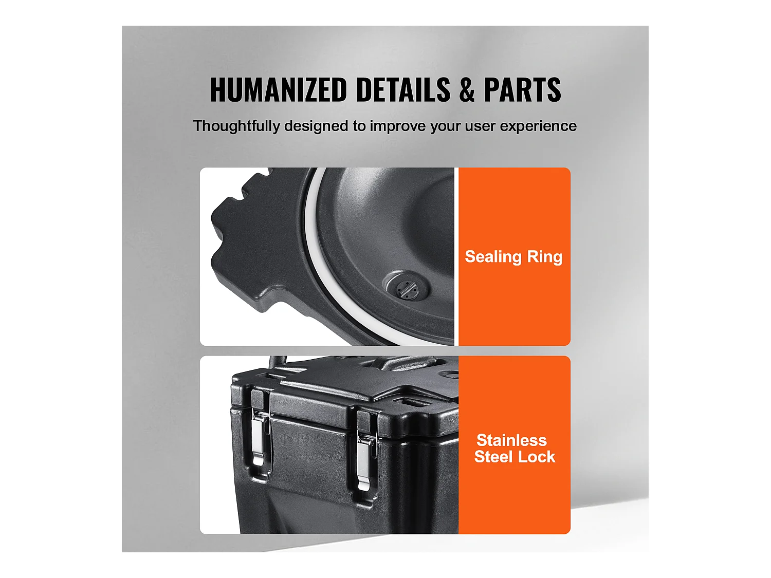 Boîte de Transport Isolé SucceBuy, Porte-Boisson Isolé, Serveur de Boissons Chaudes/Froides et de Soupe de 36 L, Noir