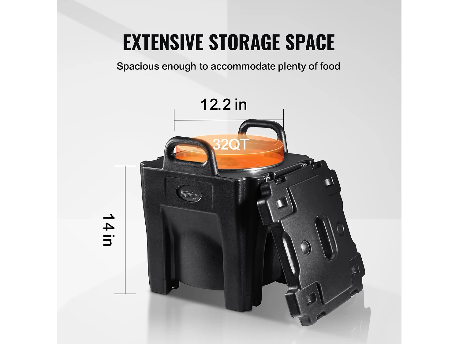 Boîte de Transport Isolé SucceBuy, Porte-Boisson Isolé, Serveur de Boissons Chaudes/Froides et de Soupe de 36 L, Noir