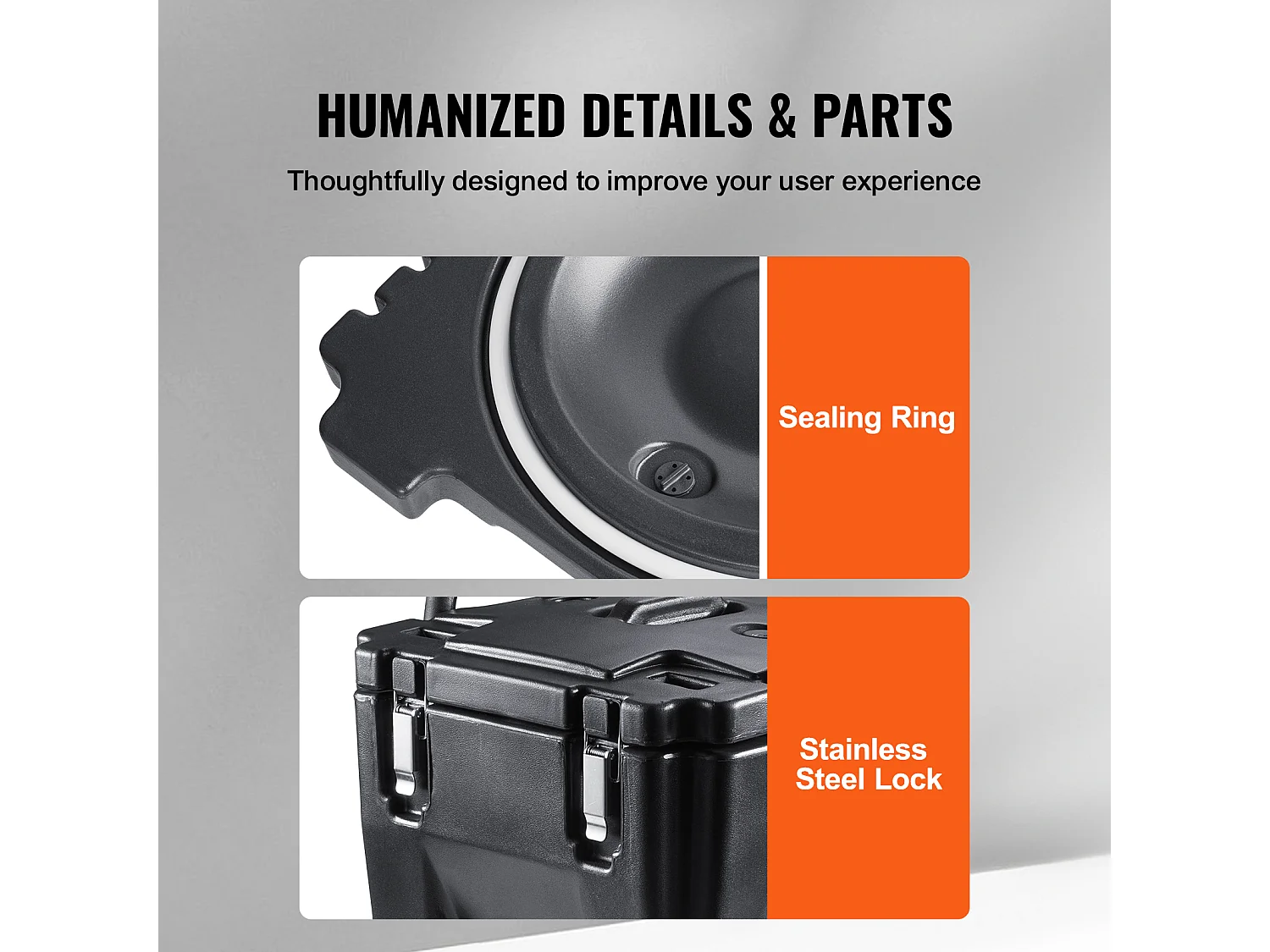 Boîte de Transport Isolé SucceBuy, Porte-Boisson Isolé, Serveur de Boissons Chaudes/Froides et de Soupe de 36 L, Noir