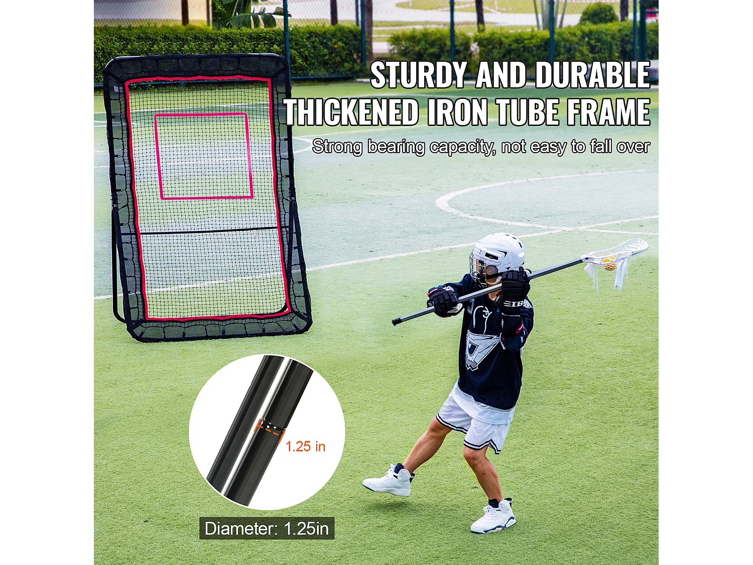 Filet de Rebond de Baseball SucceBuy 152.4 x 213.4cm Lacrosse, Filet de Rebond de Softball Réglable