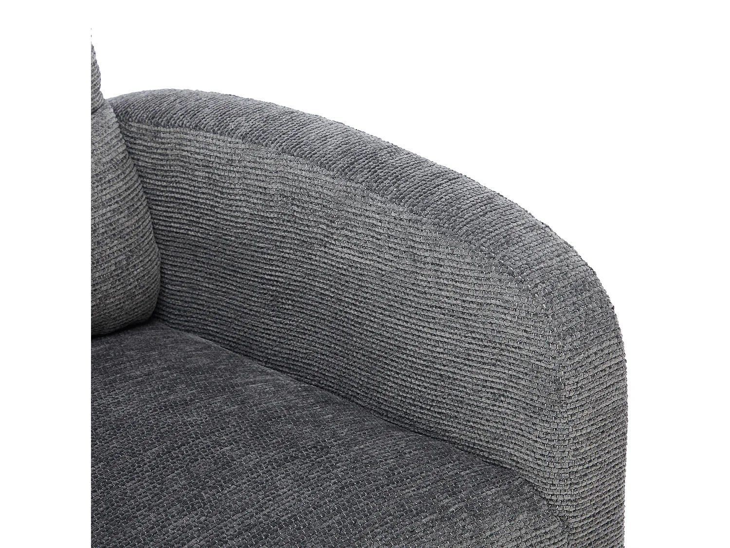 Fauteuil à bascule rembourré, rocking chair avec repose-pieds rétractable, cadre en bois, tissu en Teddy Gris