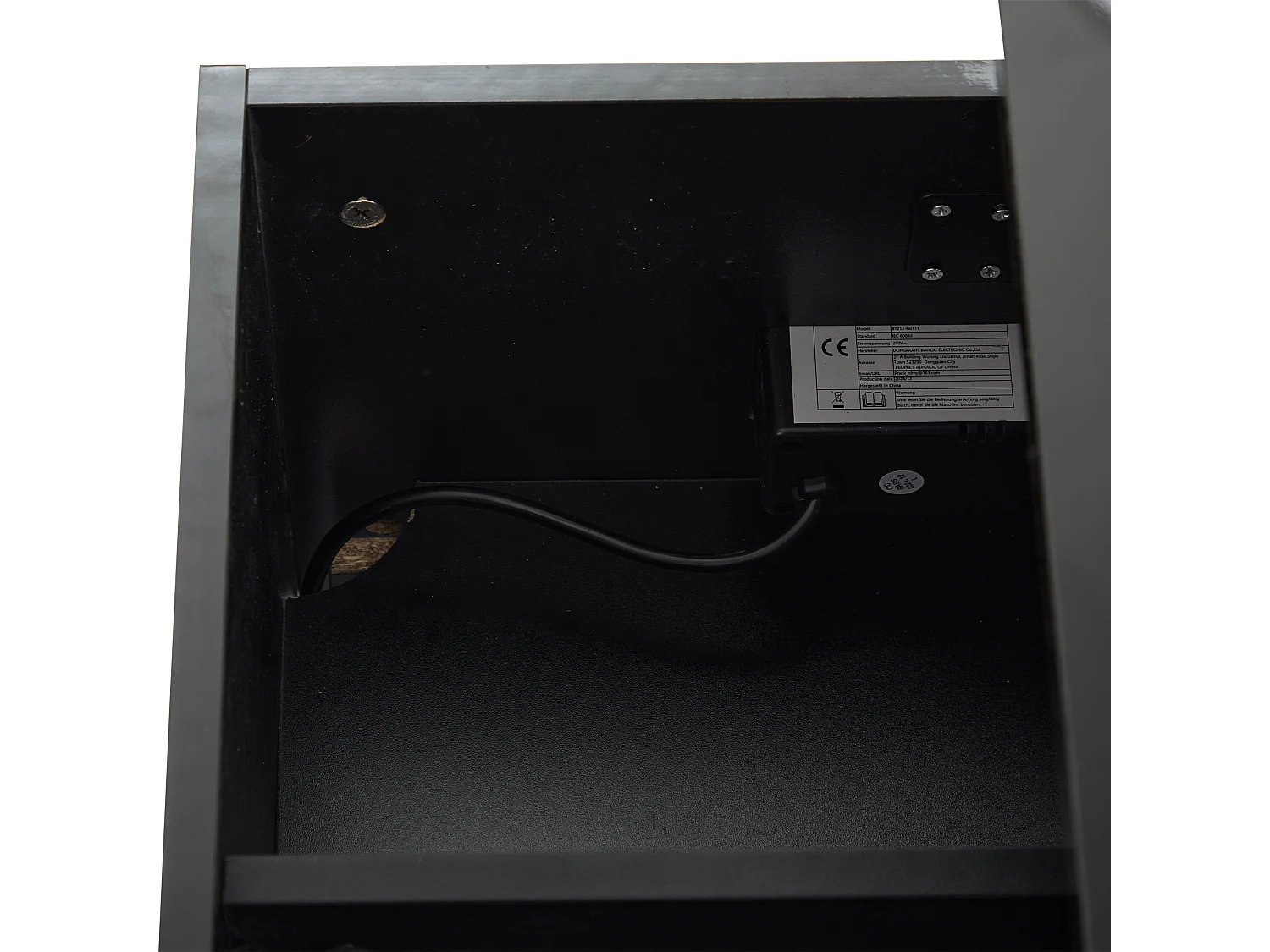 Mesa de centro elevatória 100x50x35,5-49,5 cm com 4 compartimentos de arrumação ocultos, corpo lacado a preto, LED e USB incluídos