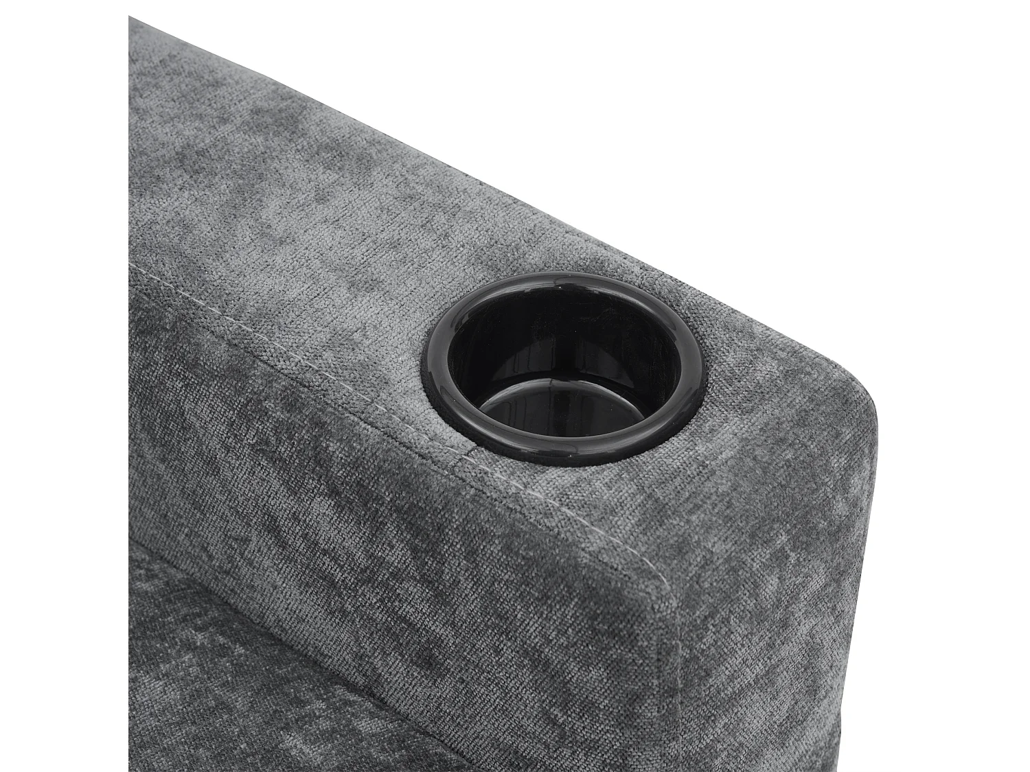 Canapé d'angle reversible 3 places en lin gris, avec ports USB et type-C - 202x137x80cm