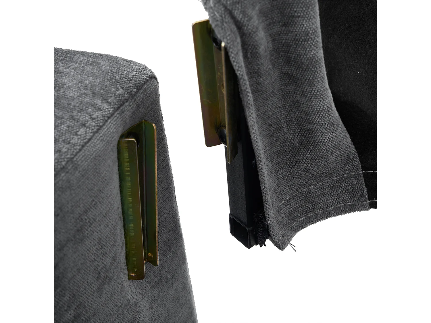 Canapé d'angle reversible 3 places en lin gris, avec ports USB et type-C - 202x137x80cm