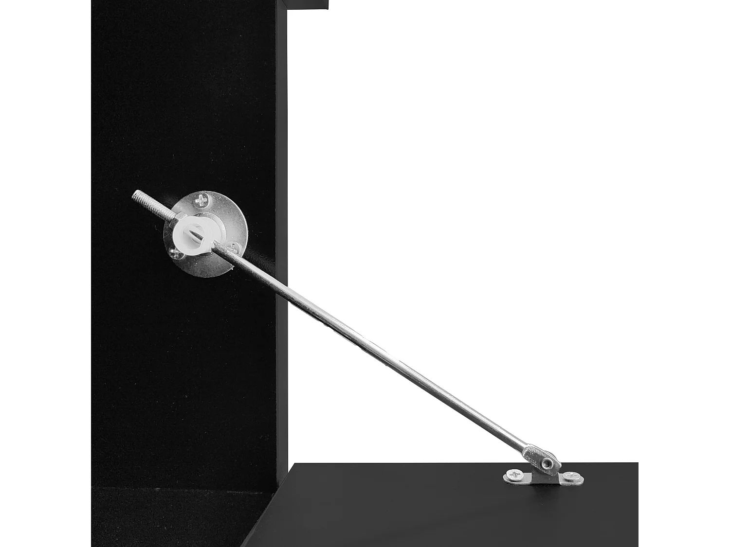 Meuble TV 181x38x38cm avec 2 portes et 4 tablettes en verre, LED inclus, noir