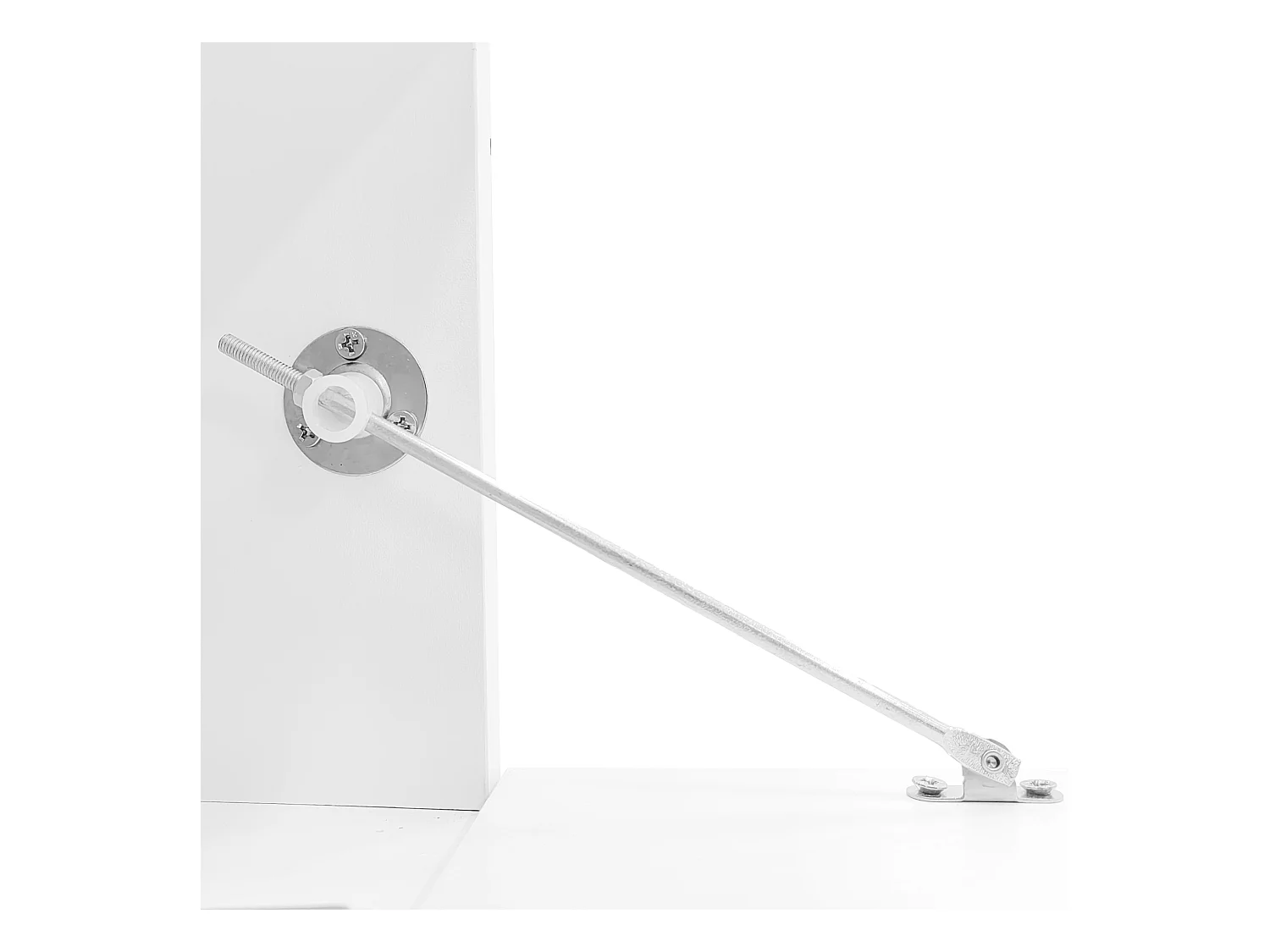 Meuble TV 181x38x38cm avec 2 portes et 4 tablettes en verre, LED inclus, blanc