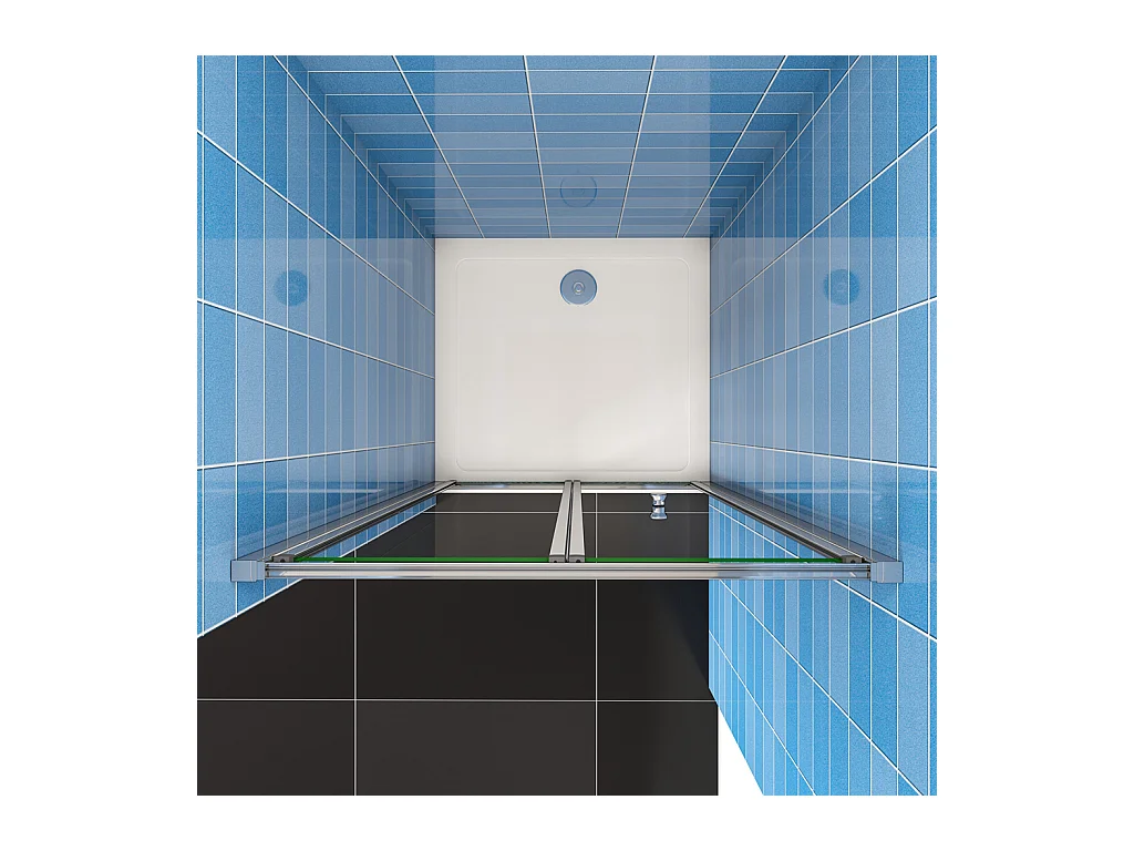 185 cm Box Doccia per Nicchia Porta a Soffietto Vetro Temperato 5 mm Trasparente Profili Cromati Lucidi 80 cm