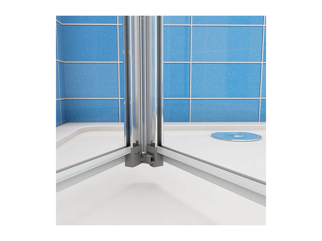 185 cm Box Doccia per Nicchia Porta a Soffietto Vetro Temperato 5 mm Trasparente Profili Cromati Lucidi 80 cm