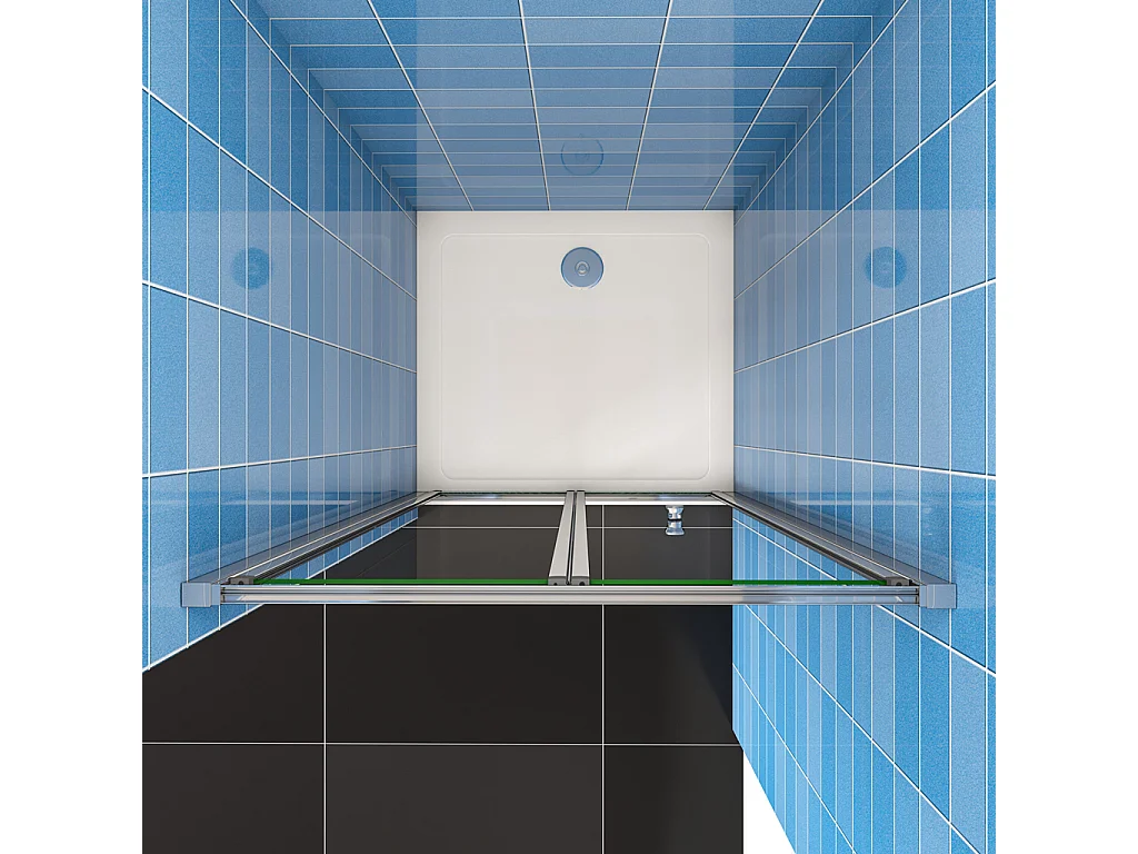 185 cm Box Doccia per Nicchia Porta a Soffietto Vetro Temperato 5 mm Trasparente Profili Cromati Lucidi 80 cm