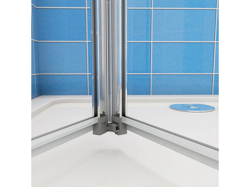 185 cm Box Doccia per Nicchia Porta a Soffietto Vetro Temperato 5 mm Trasparente Profili Cromati Lucidi 80 cm