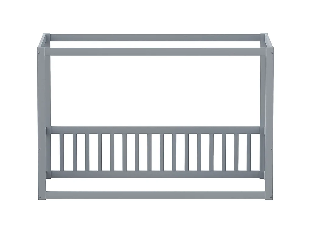 Hemelbed voor kinderen 90 x 200 cm, massief houten frame, grijs