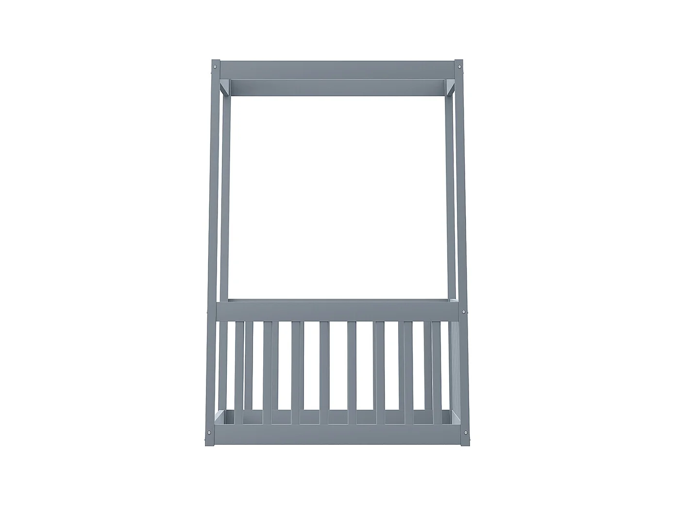 Hemelbed voor kinderen 90 x 200 cm, massief houten frame, grijs