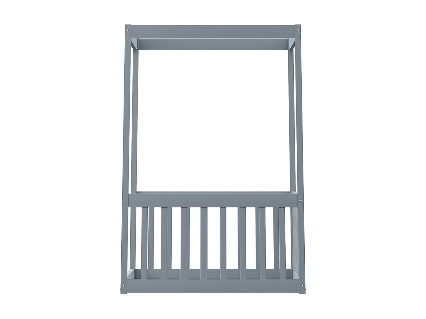 Lit à baldaquin pour enfants 90 x 200 cm, cadre en bois massif, Gris