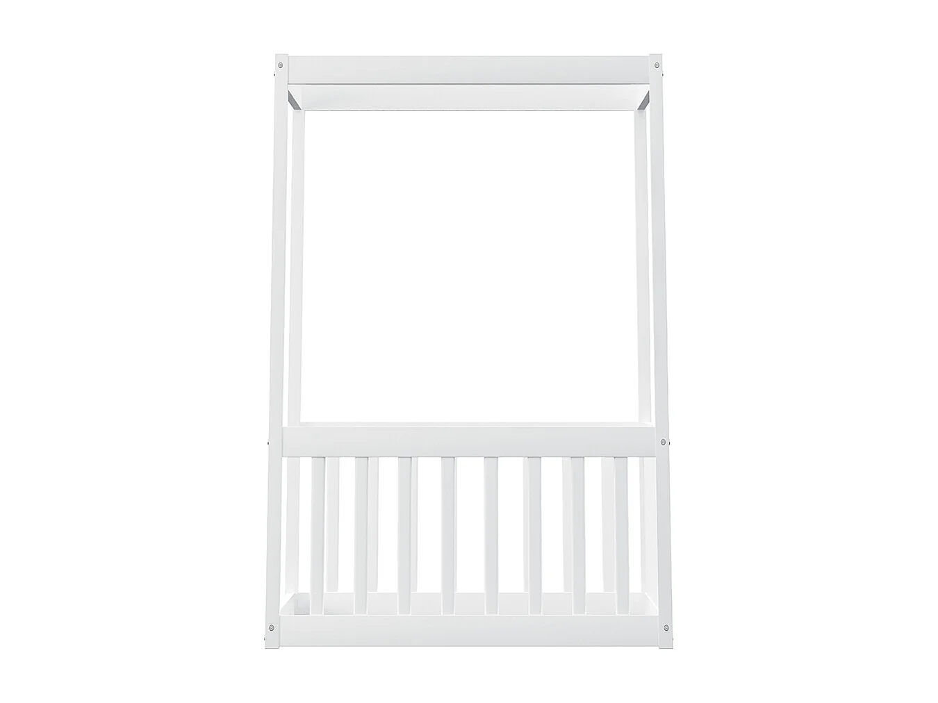 Lit à baldaquin pour enfants 90 x 200 cm, cadre en bois massif, blanc
