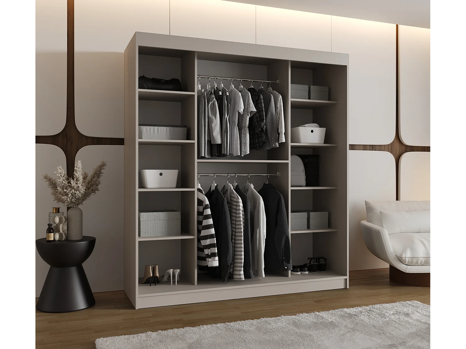 Schwebetürenschrank Rubino T2 200/180/62 2-türig (Kaschmir)