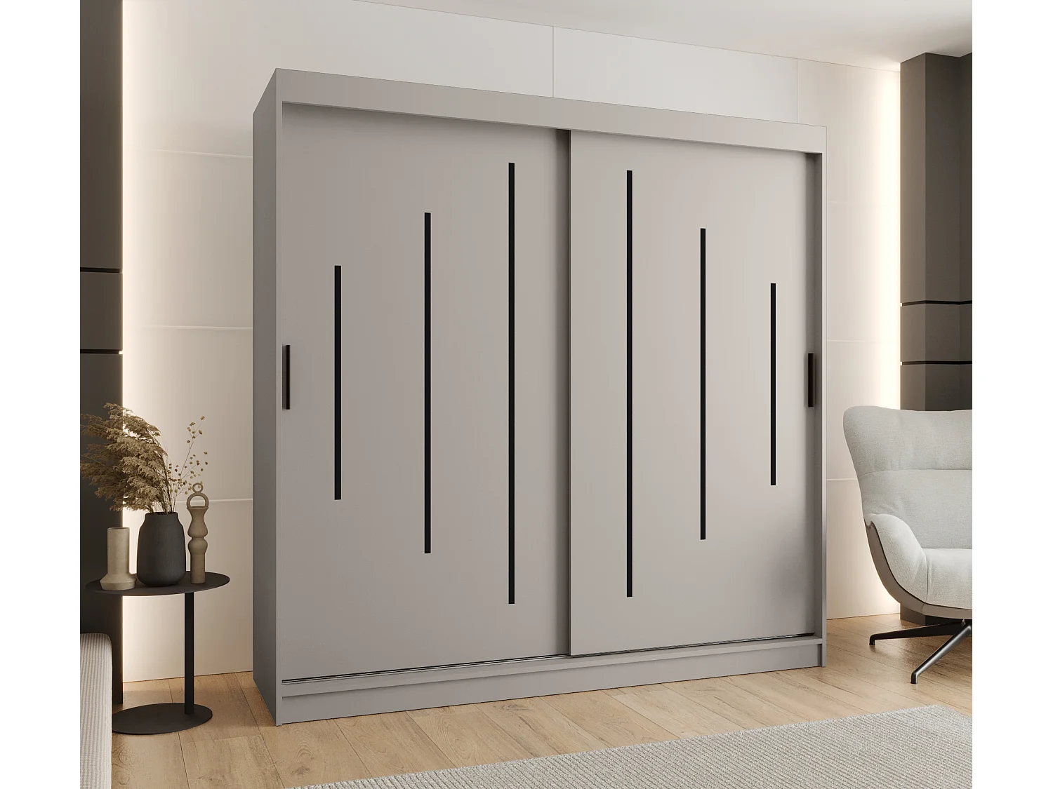 Armoire coulissante 2 portes Rubino Y 200/200/52 (Cachemire)