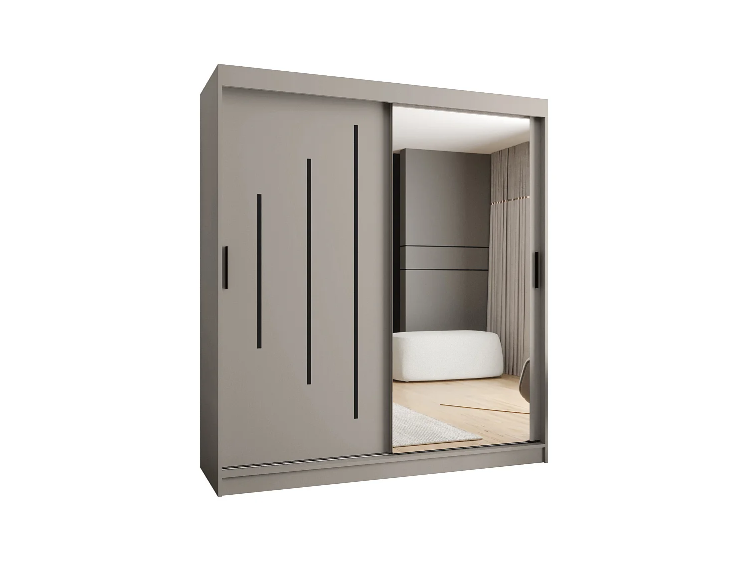 Armoire coulissante 2 portes Rubino Y2 200/180/52 (Cachemire)