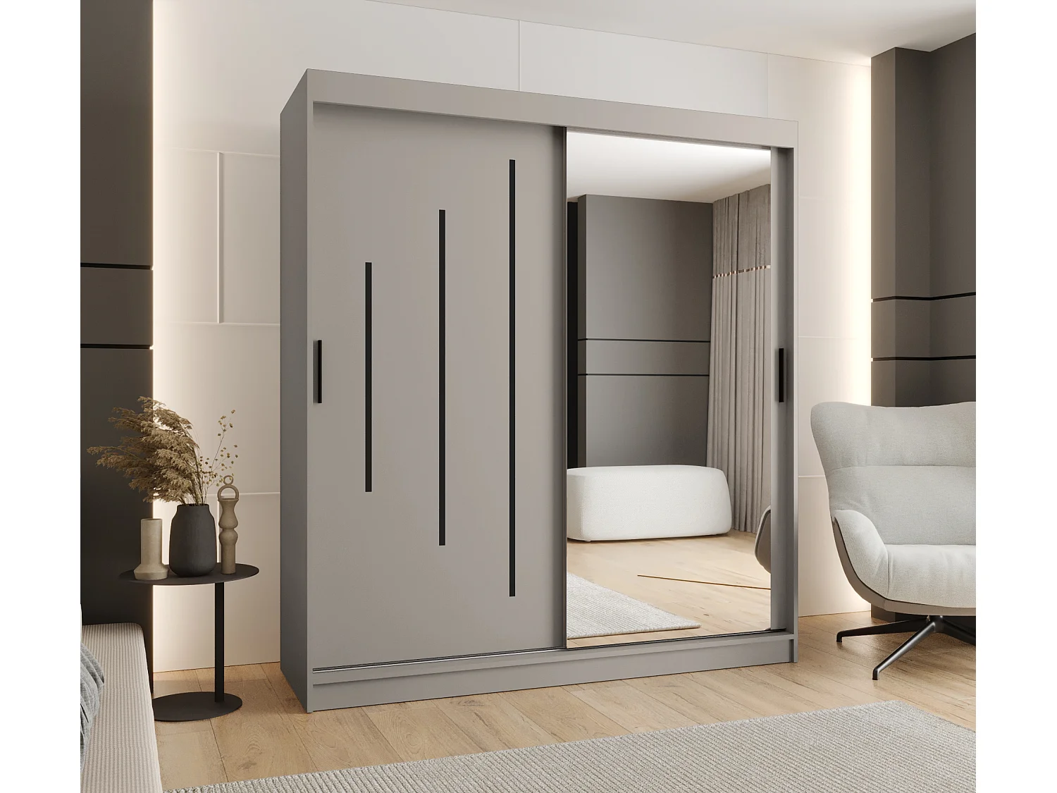 Armoire coulissante 2 portes Rubino Y2 200/180/52 (Cachemire)