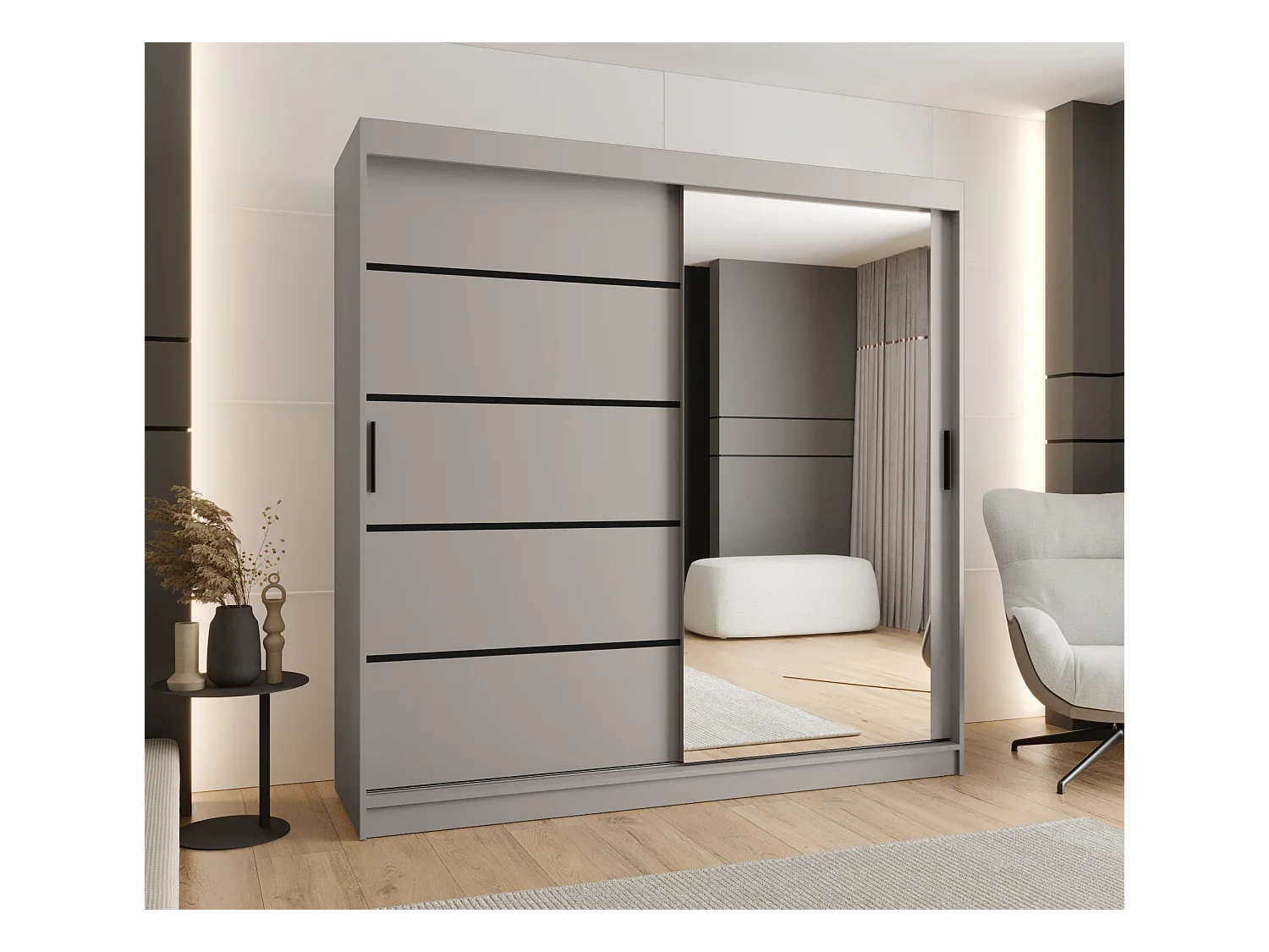 Armadio scorrevole Rubino V2 200/200/52 (Cachemire) 2 porte