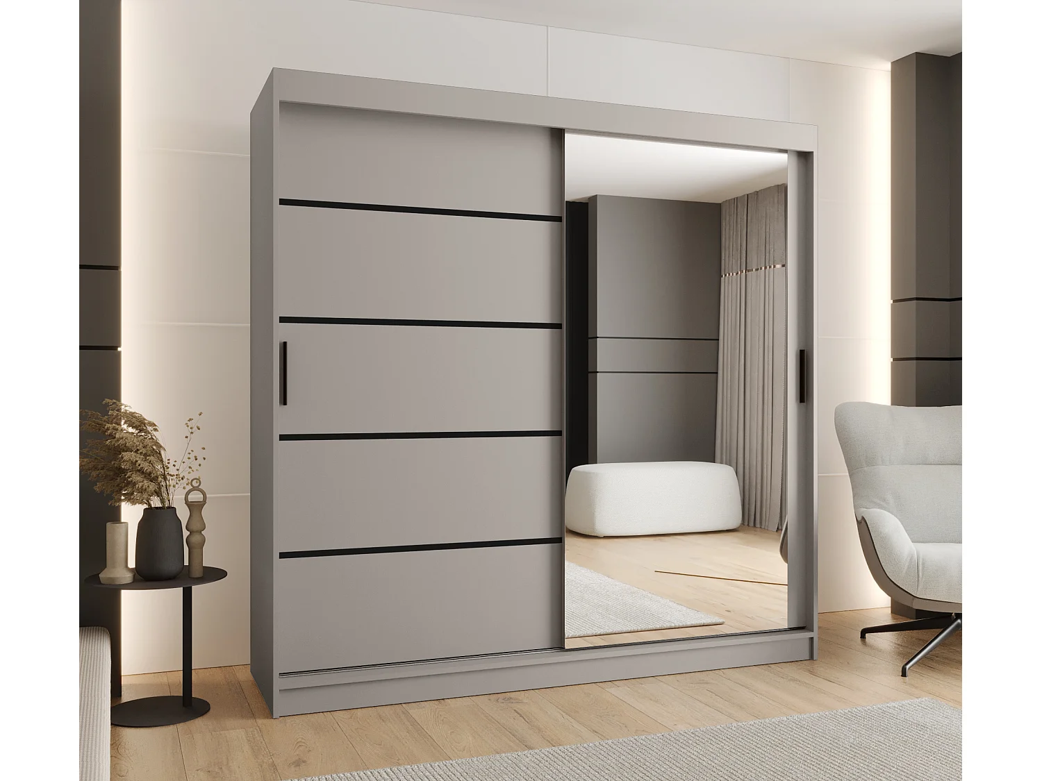 Schwebetürenschrank Rubino V2 200/200/62 2-türig (Kaschmir)