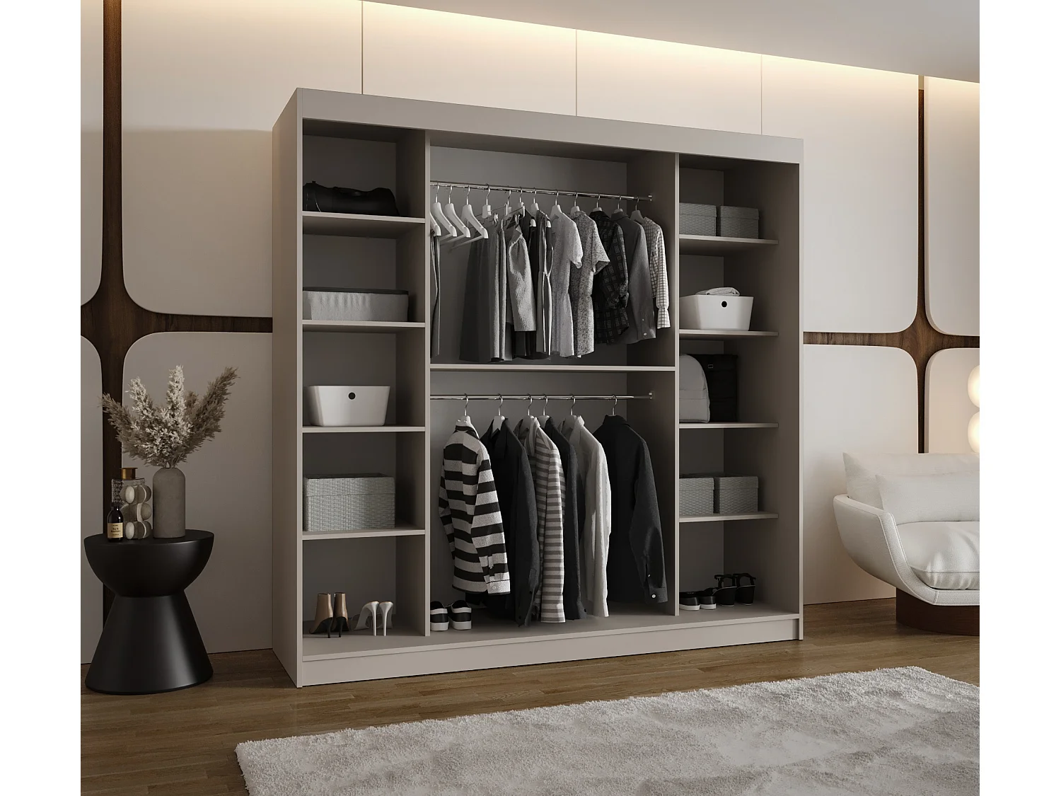 Schwebetürenschrank Rubino V2 200/200/62 2-türig (Kaschmir)