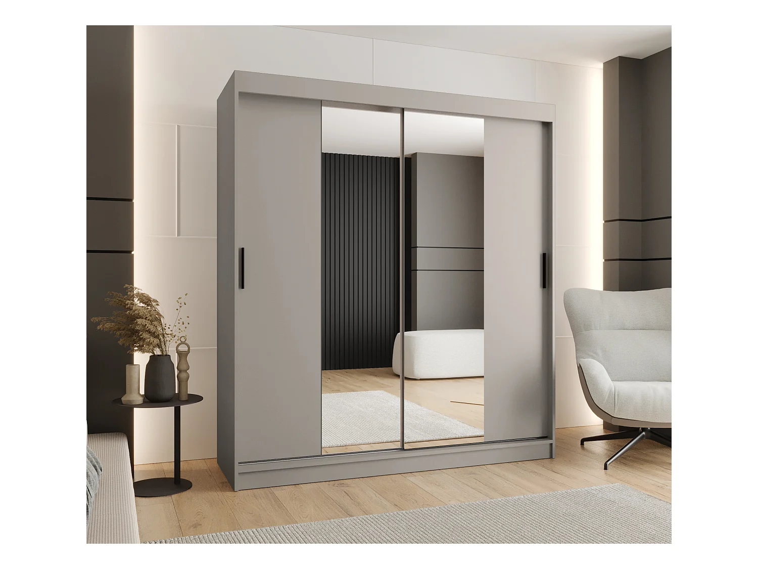 Schwebetürenschrank Rubino T1 200/180/62 2-türig (Kaschmir)