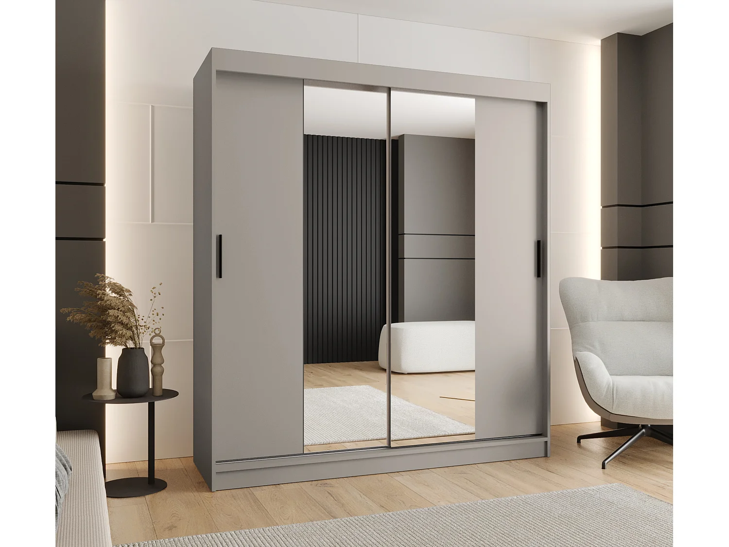 Schwebetürenschrank Rubino T1 200/180/62 2-türig (Kaschmir)