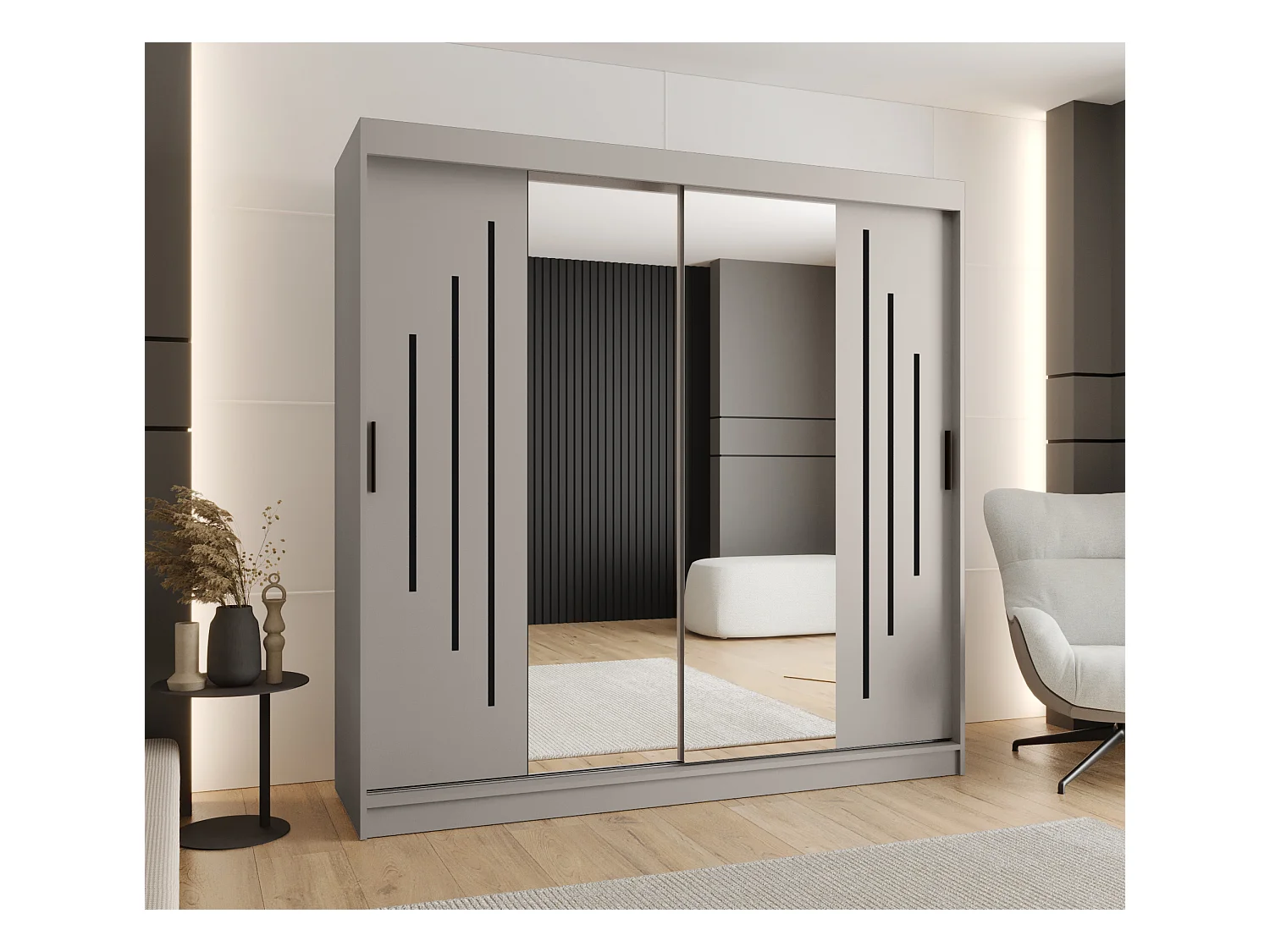 Armario corredero Rubino Y1 200/200/52 (Cachemira) 2 puertas