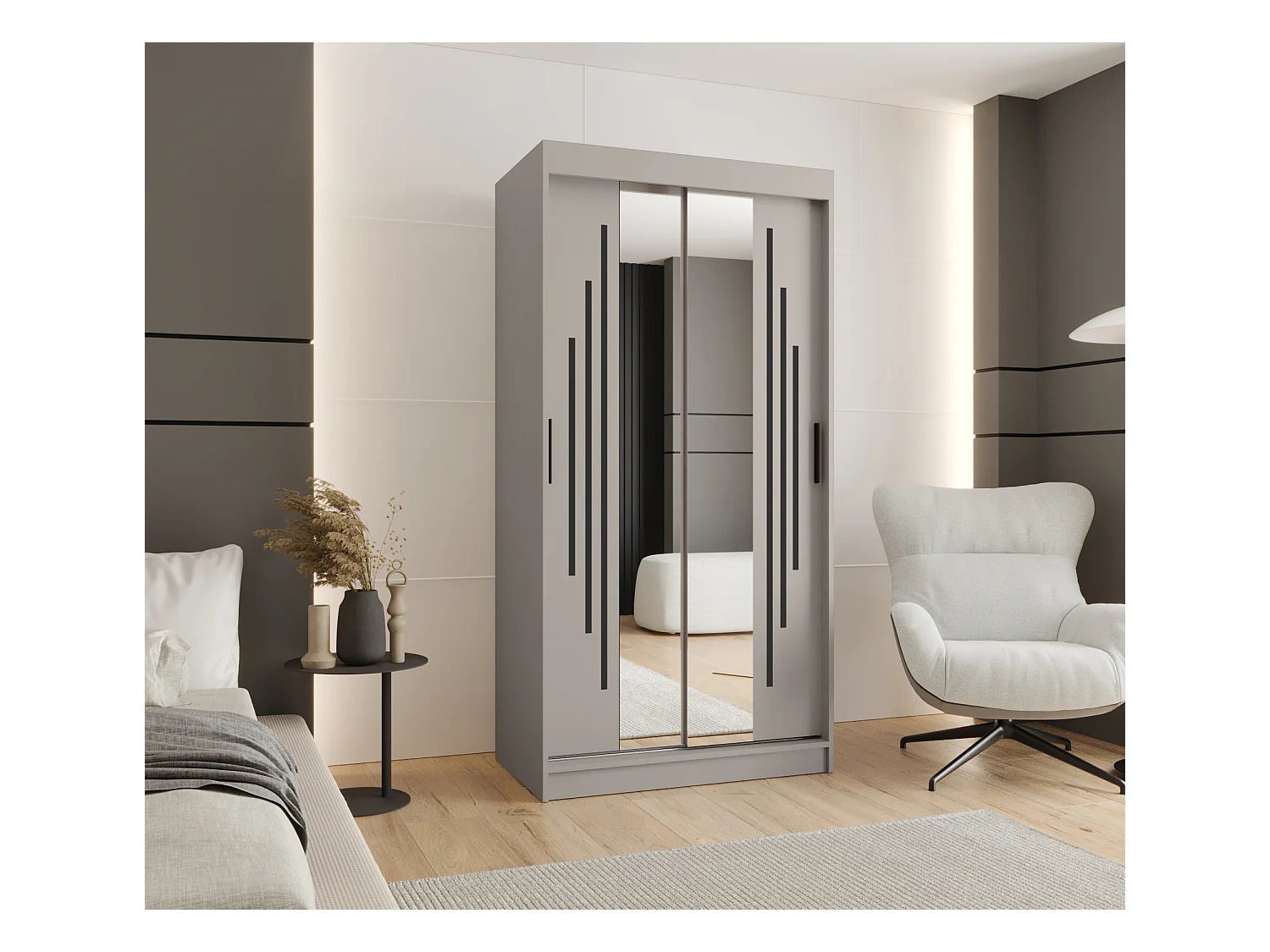 Armoire coulissante 2 portes Rubino Y1 200/100/52 (Cachemire)