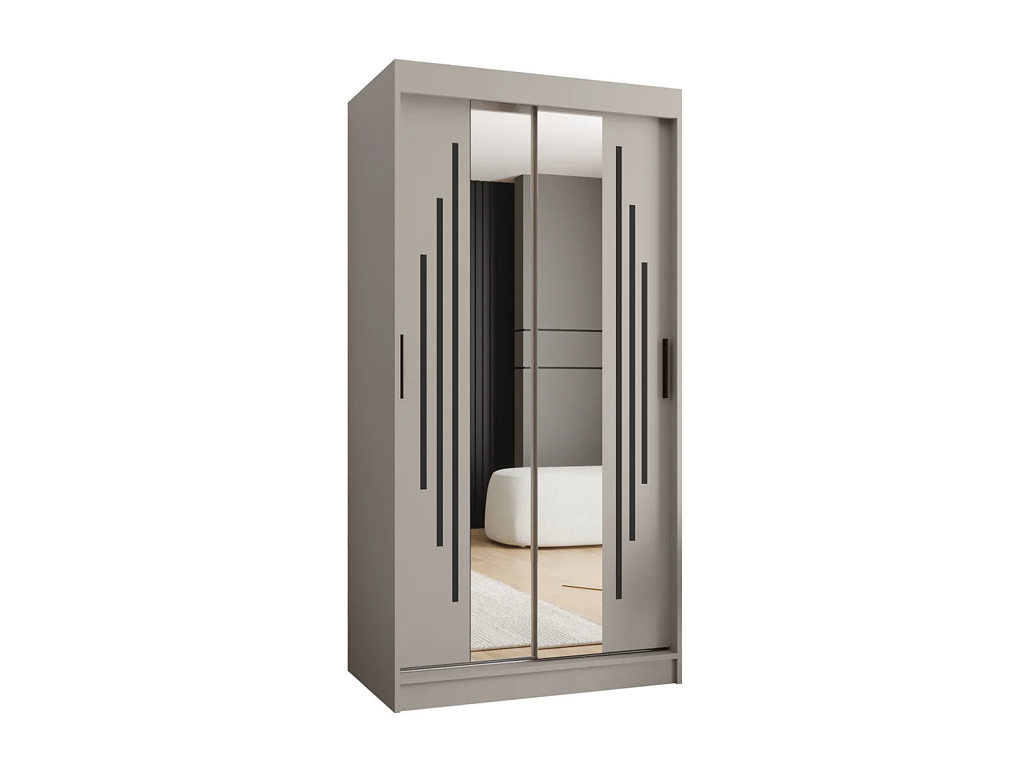 Armoire coulissante 2 portes Rubino Y1 200/100/52 (Cachemire)