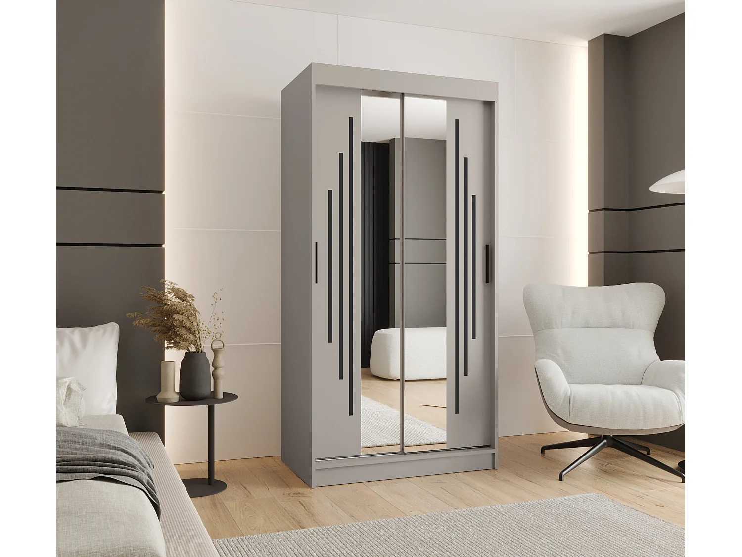 Armoire coulissante 2 portes Rubino Y1 200/100/52 (Cachemire)