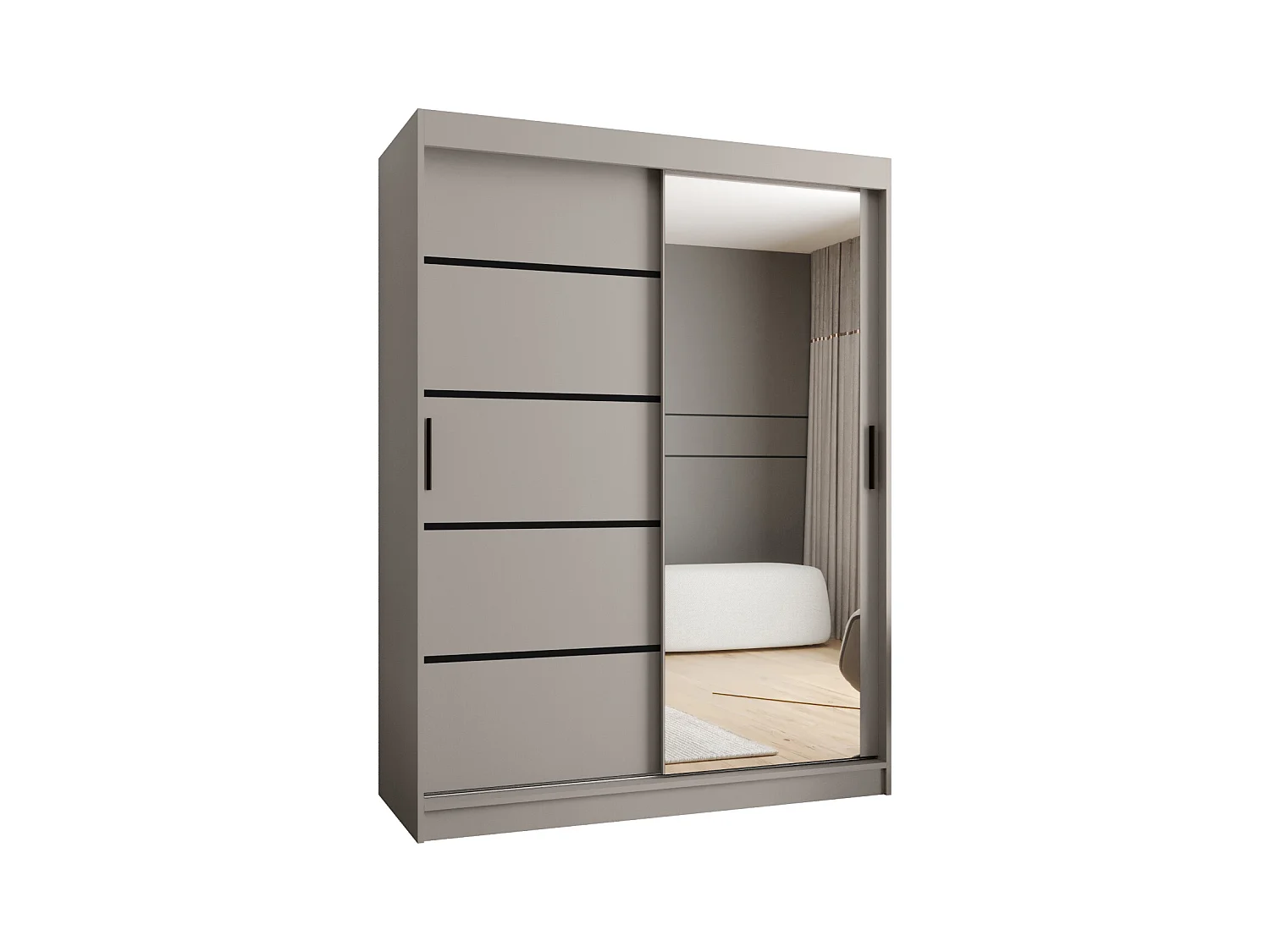 Armoire coulissante 2 portes Rubino V2 200/150/52 (Cachemire)