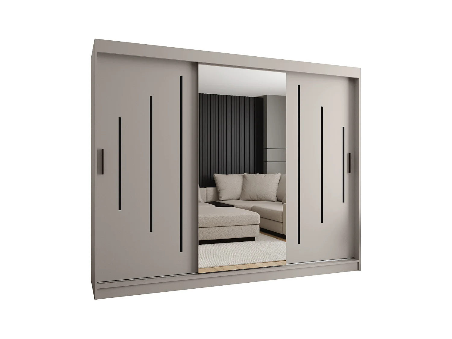 Armoire coulissante 3 portes Rubino Y1 200/250/52 (Cachemire)
