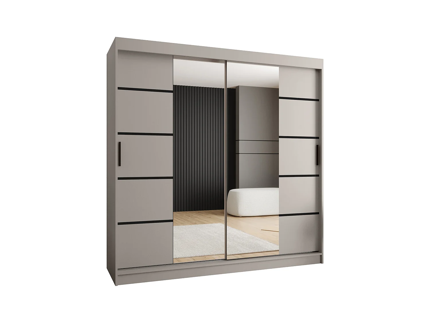 Armoire coulissante 2 portes Rubino V4 200/200/52 (Cachemire)