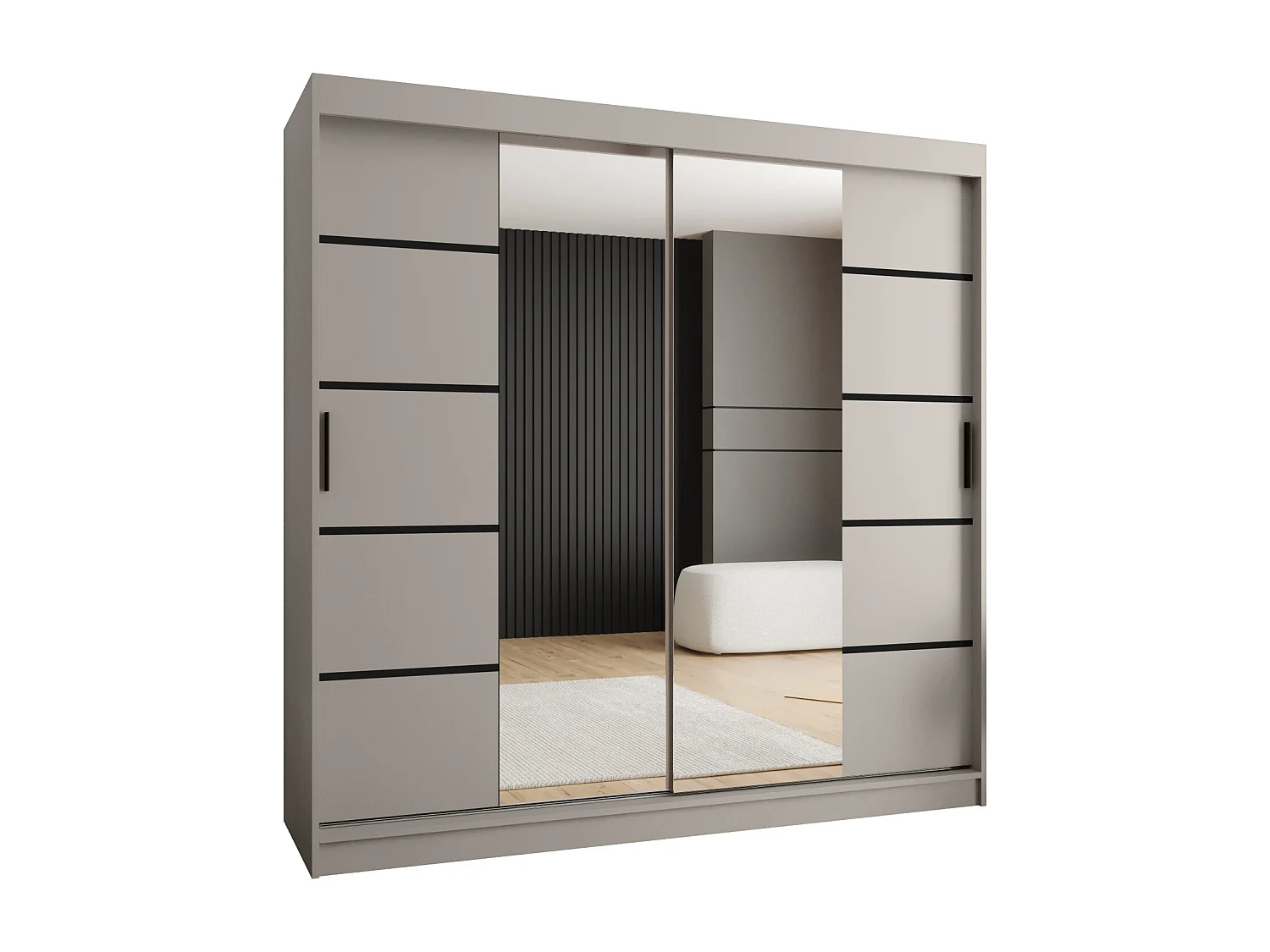 Armoire coulissante 2 portes Rubino V4 200/200/52 (Cachemire)