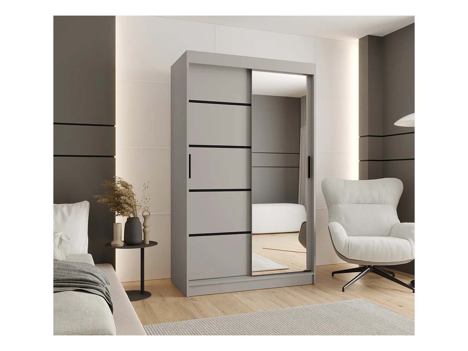 Armoire coulissante 2 portes Rubino V2 200/120/52 (Cachemire)