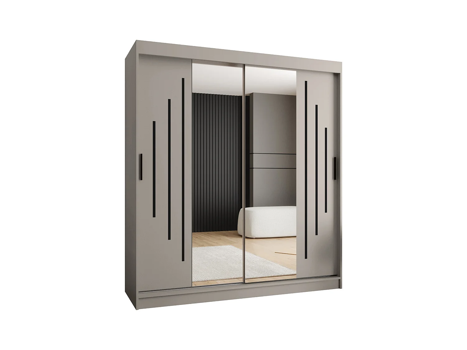Armoire coulissante 2 portes Rubino Y1 200/180/52 (Cachemire)