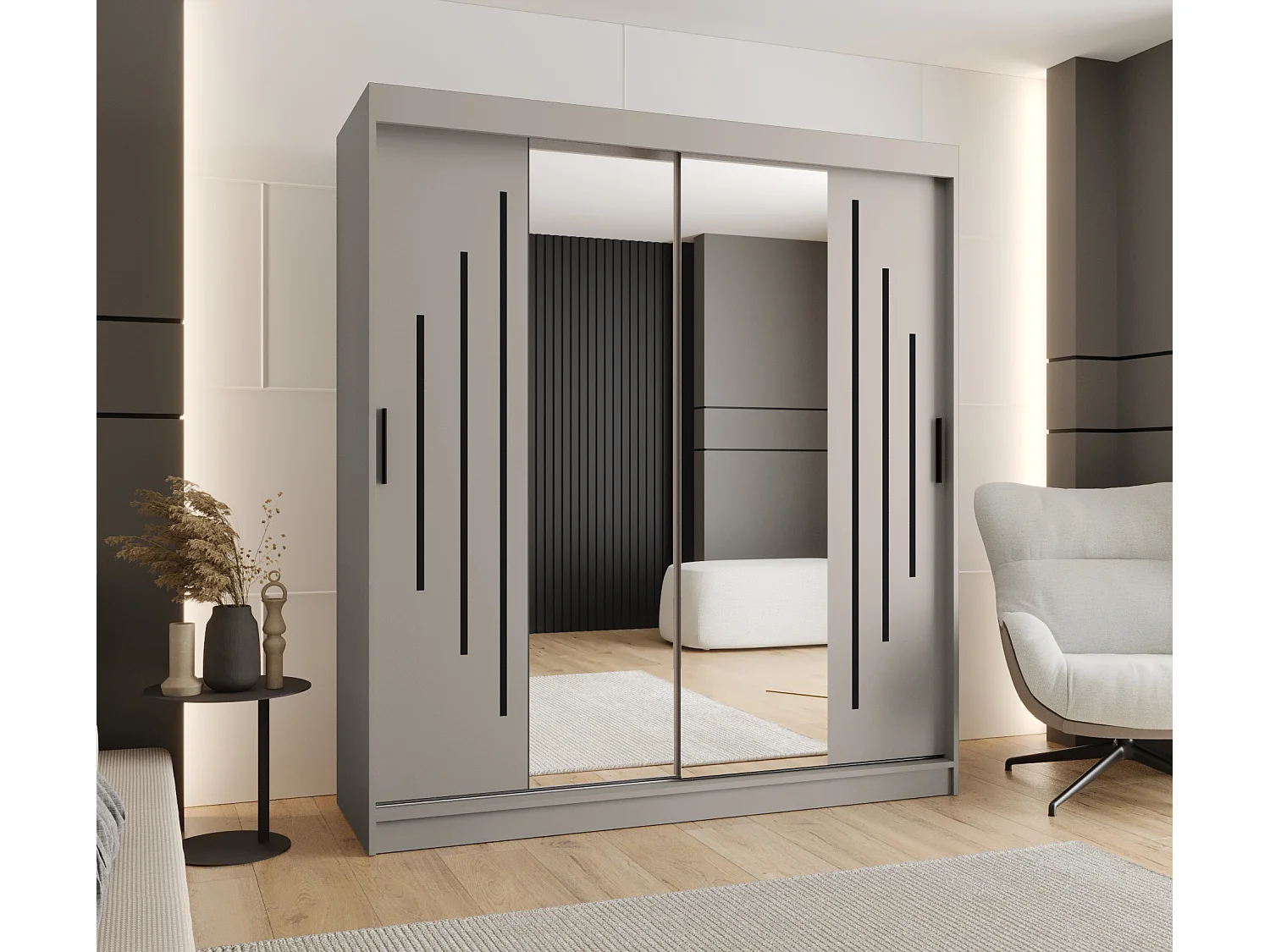 Schwebetürenschrank Rubino Y1 200/180/62 2-türig (Kaschmir)